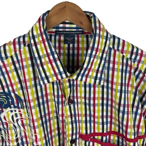 BF502 Mens Francois Girbaud Designer Urban Plaid Button Down Shirt XXXL - Picture 4 of 6